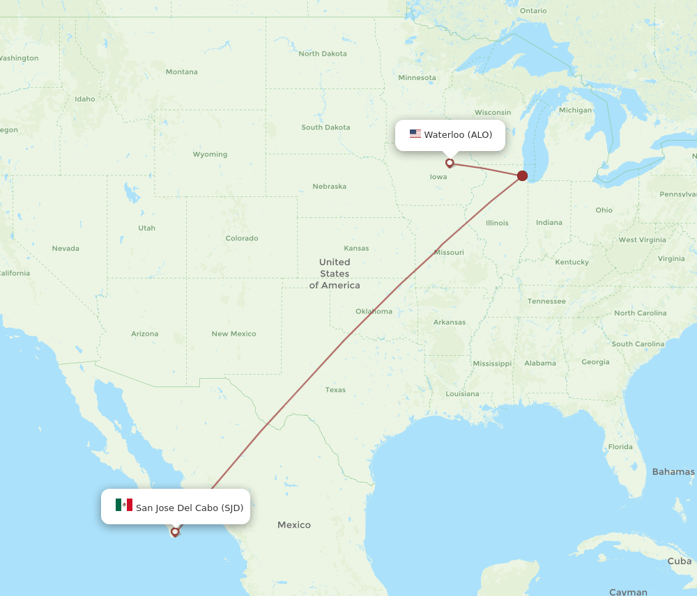 ALO-SJD flight routes