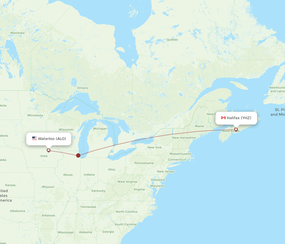 ALO-YHZ flight routes