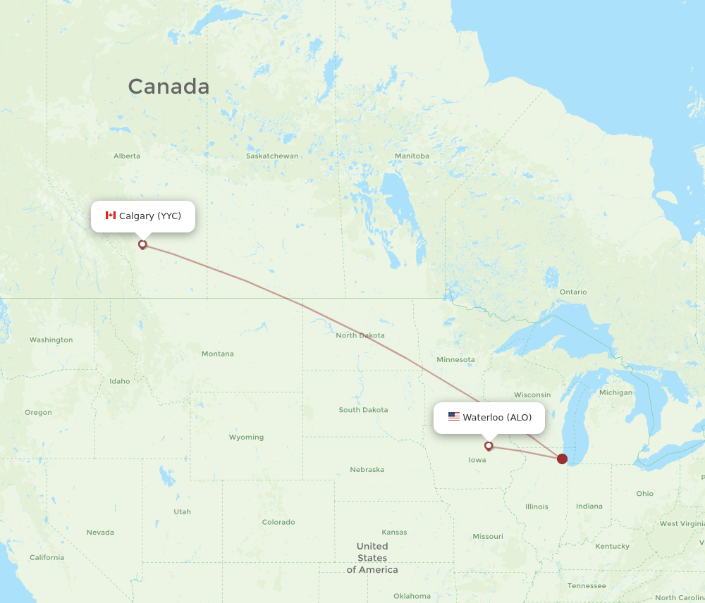 ALO-YYC flight routes