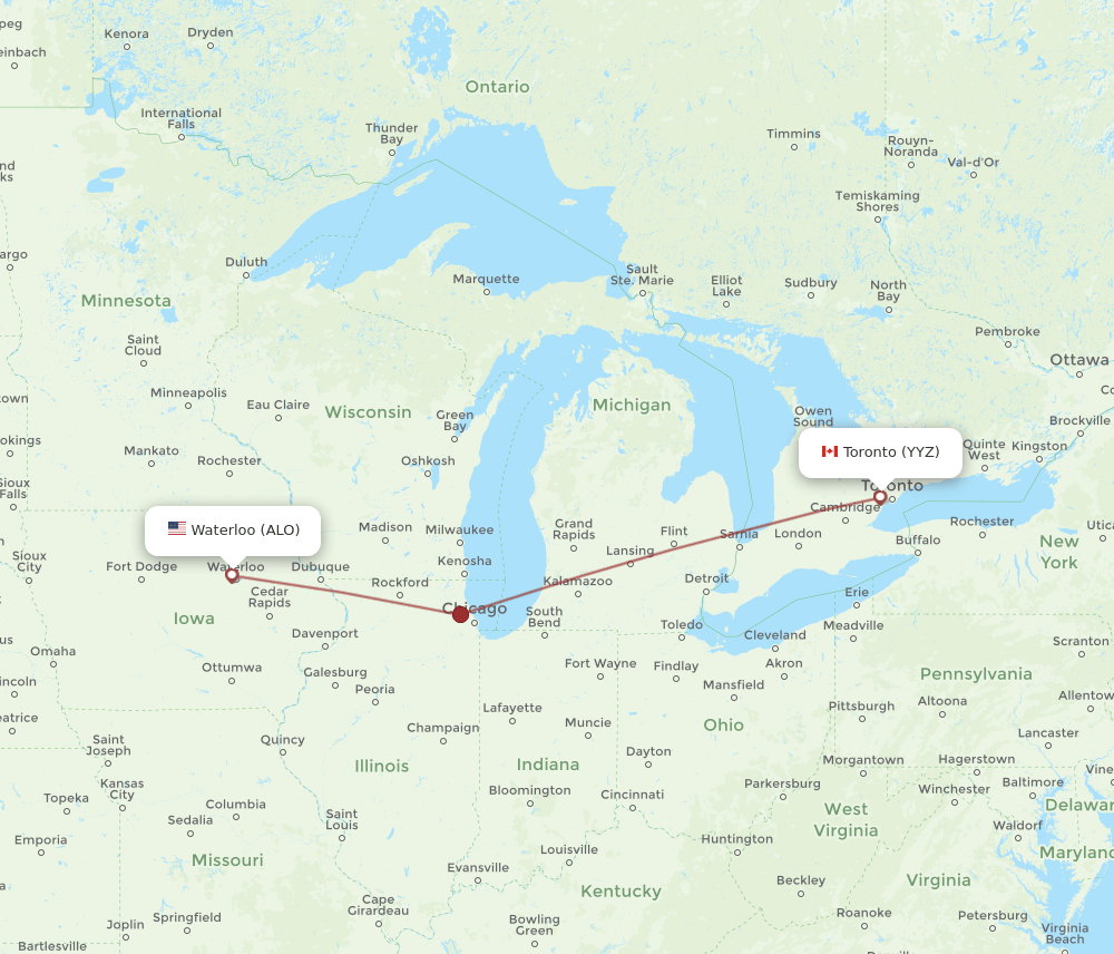 ALO-YYZ flight routes