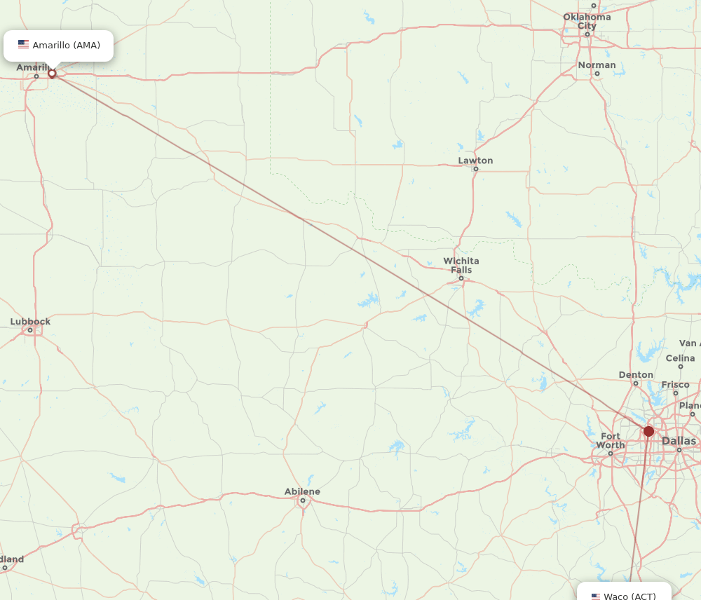 AMA-ACT flight routes