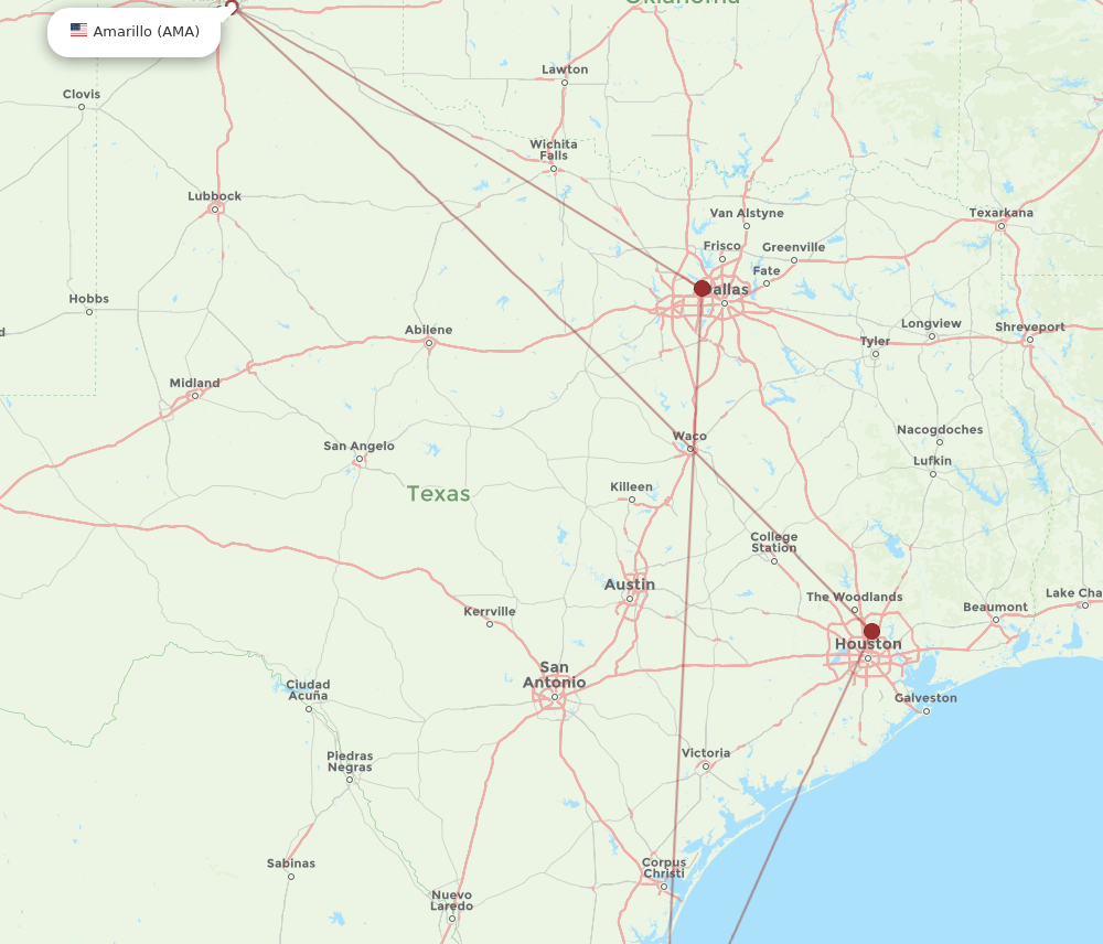 AMA-BRO flight routes