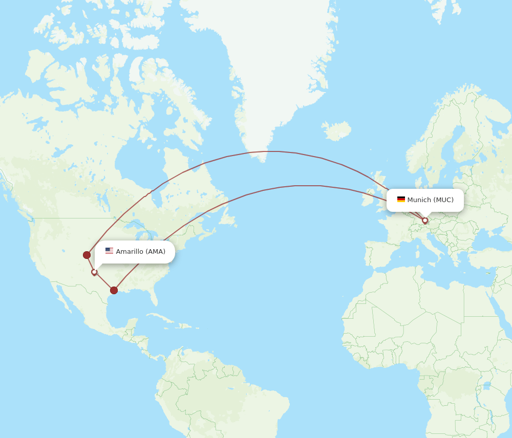 AMA-MUC flight routes