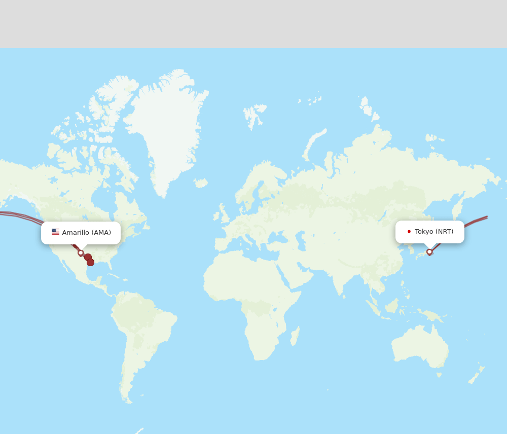 AMA-NRT flight routes