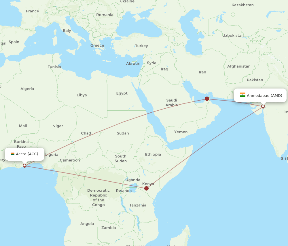 AMD-ACC flight routes