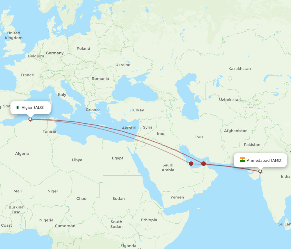 AMD-ALG flight routes