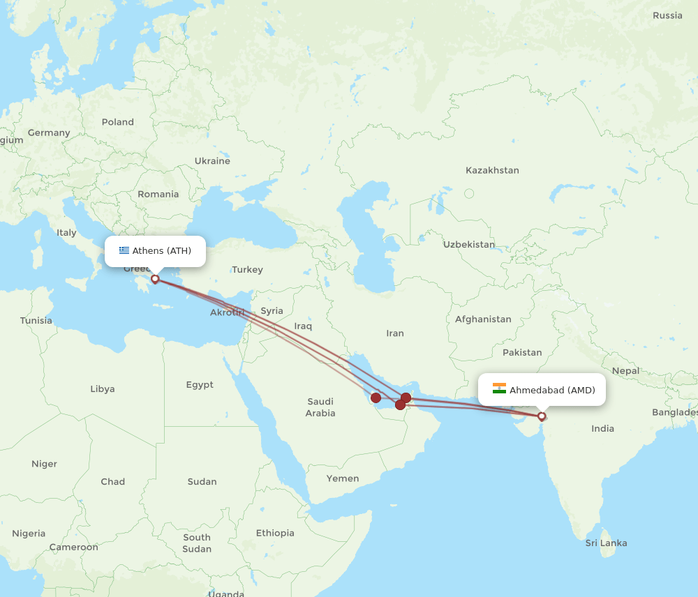 AMD-ATH flight routes
