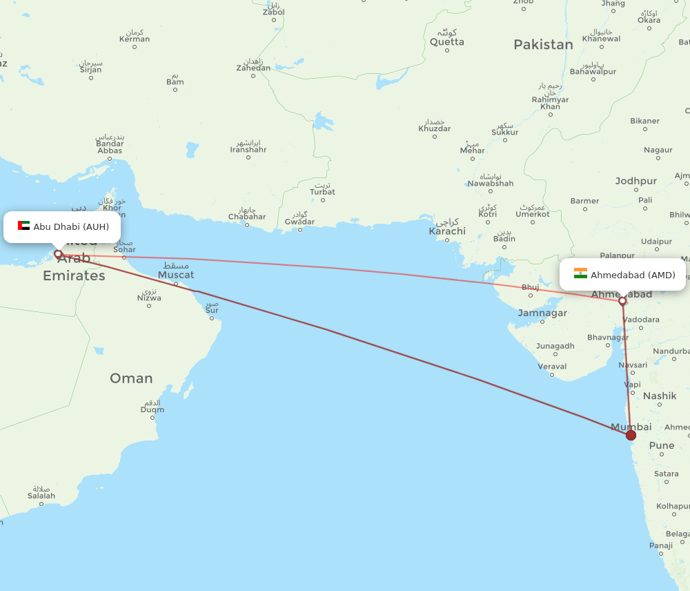 AMD-AUH flight routes
