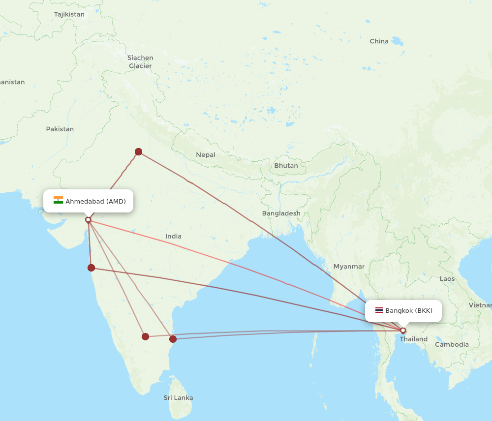 AMD-BKK flight routes