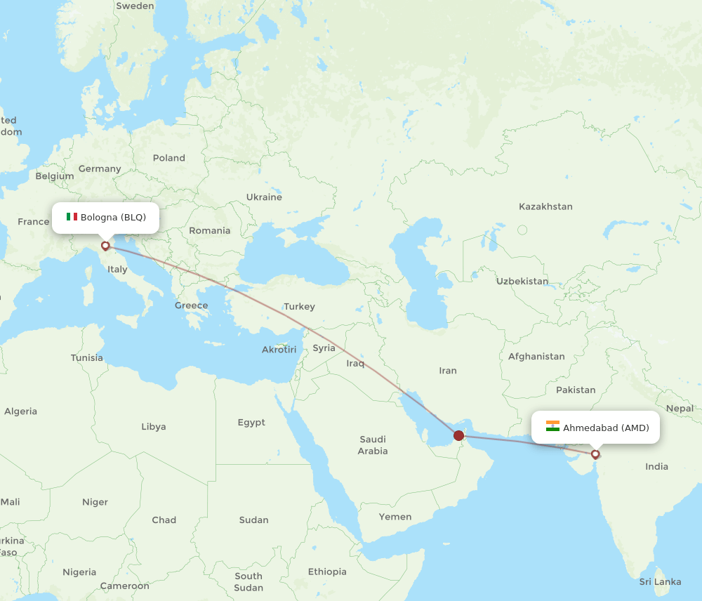 AMD-BLQ flight routes