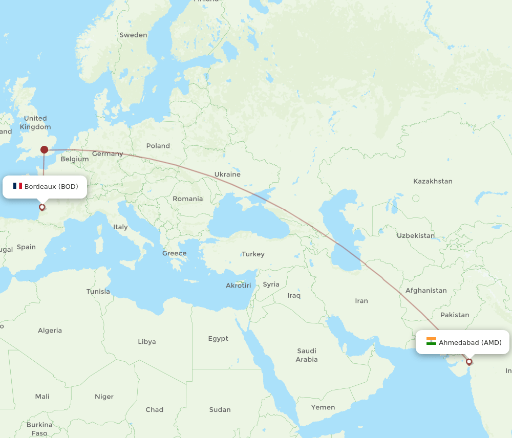 AMD-BOD flight routes