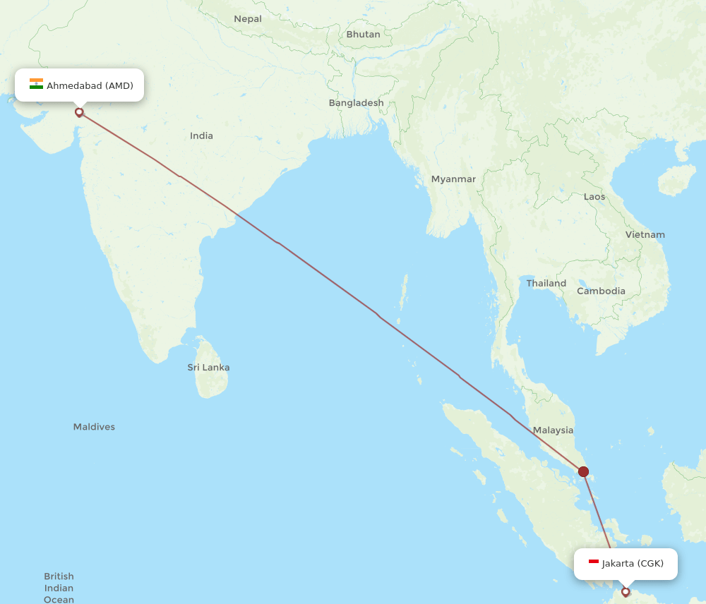AMD-CGK flight routes
