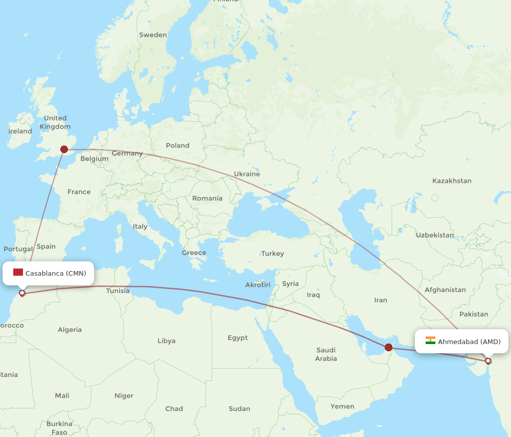 AMD-CMN flight routes