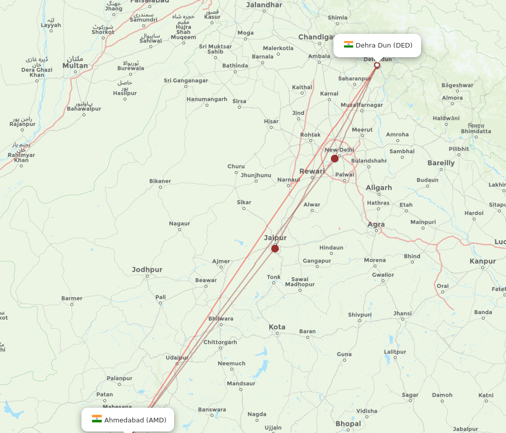 AMD-DED flight routes