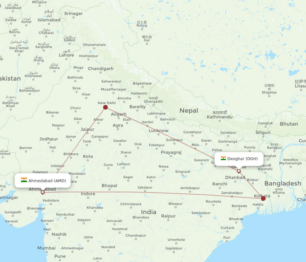 AMD-DGH flight routes