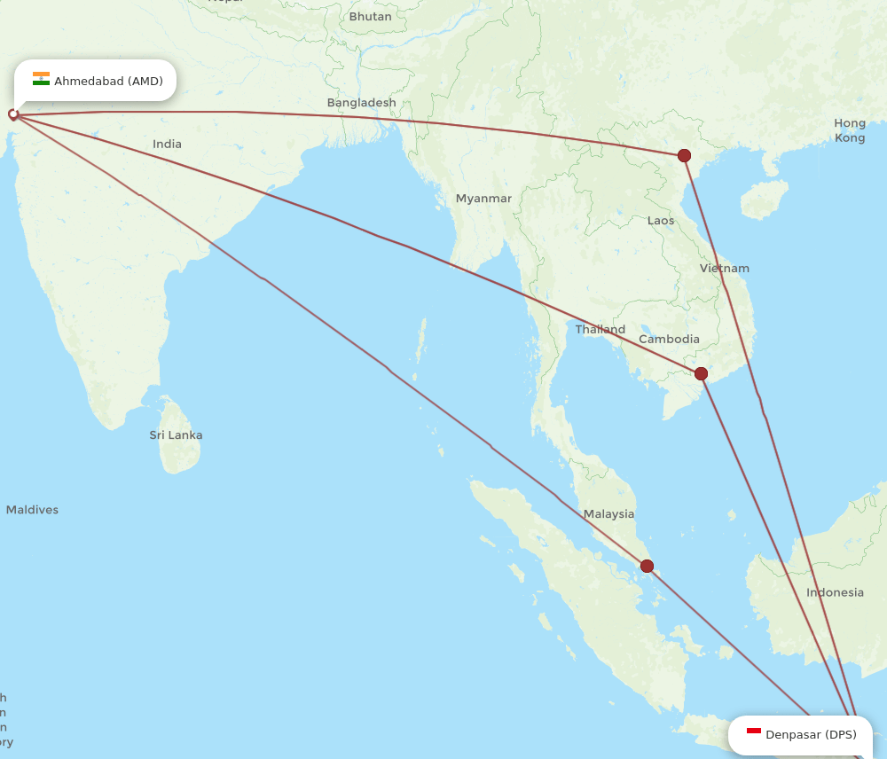 AMD-DPS flight routes