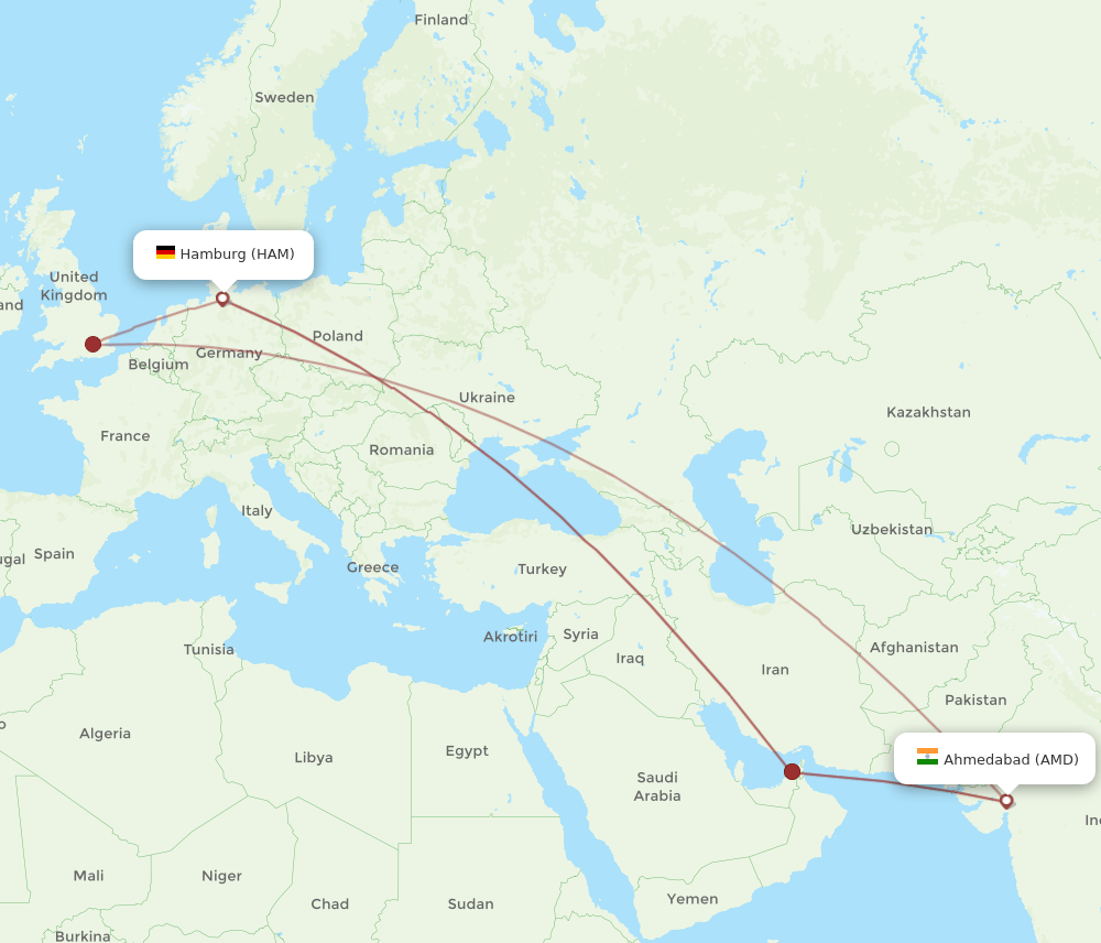 AMD-HAM flight routes