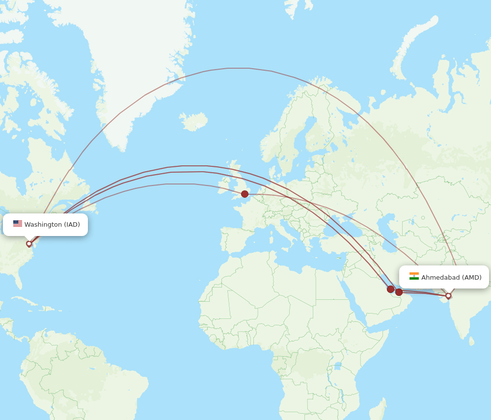 AMD-IAD flight routes