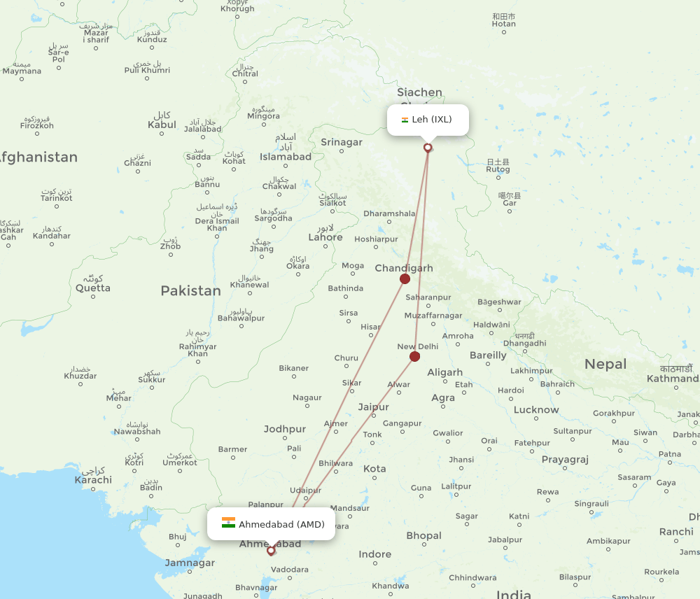 AMD-IXL flight routes