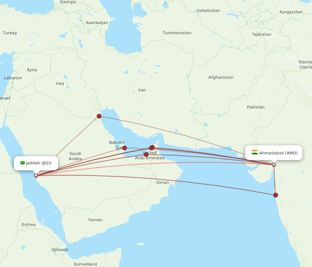 AMD-JED flight routes