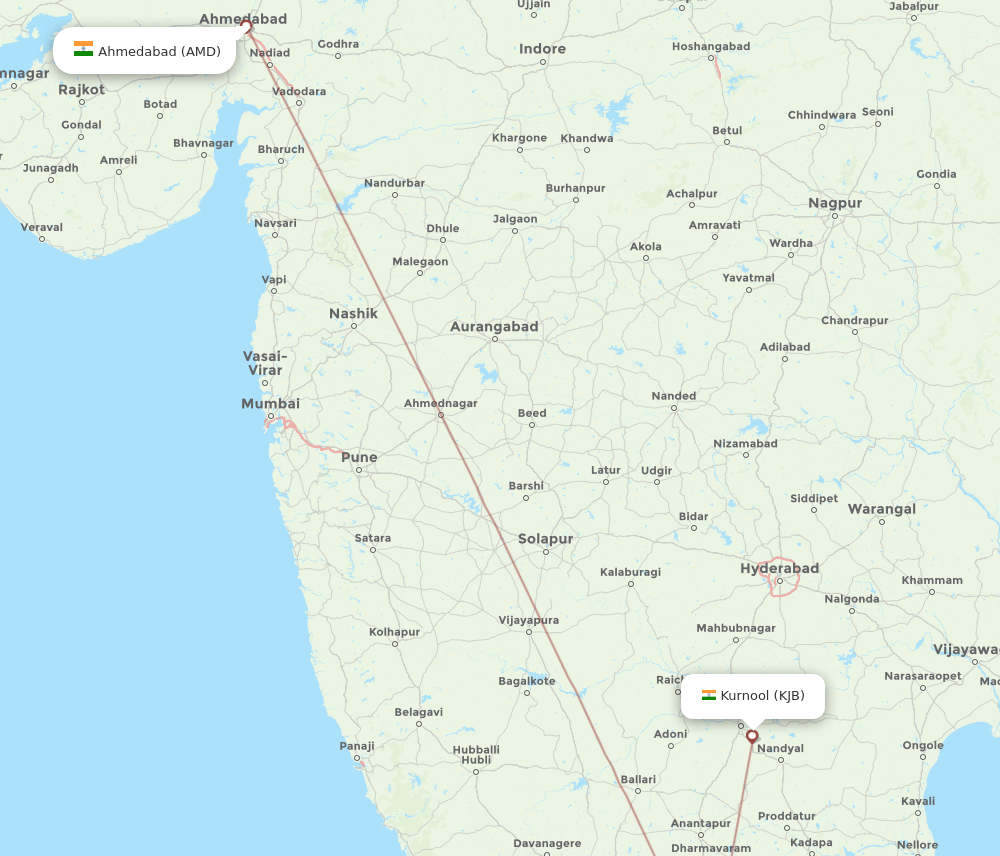 AMD-KJB flight routes