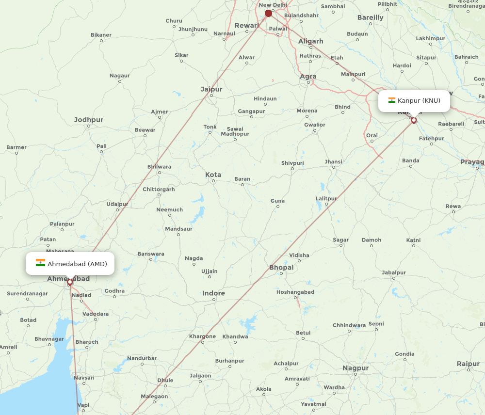 AMD-KNU flight routes