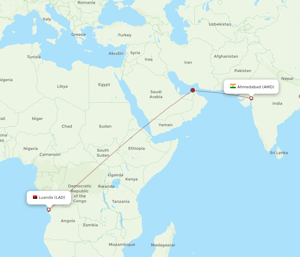 AMD-LAD flight routes