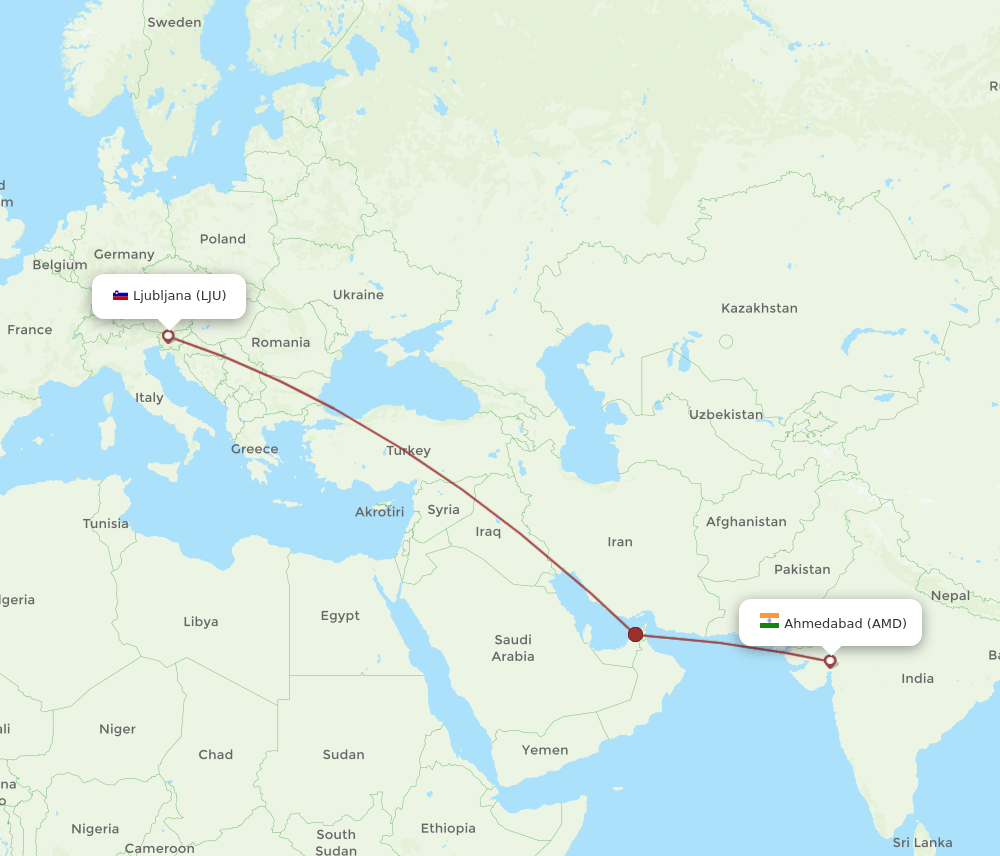 AMD-LJU flight routes