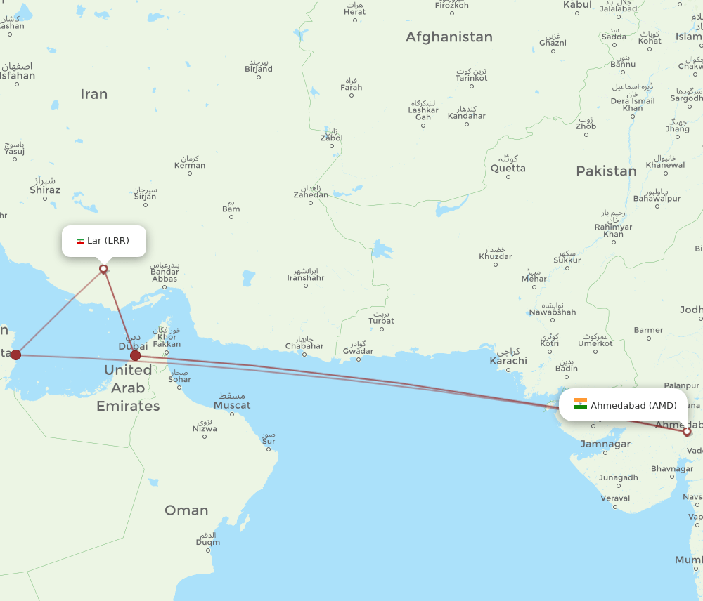 AMD to LRR flights and routes map