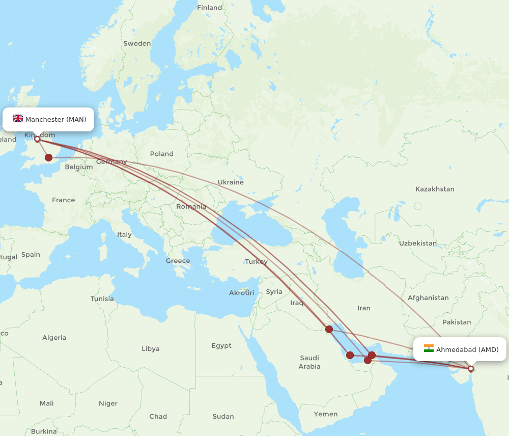 AMD-MAN flight routes