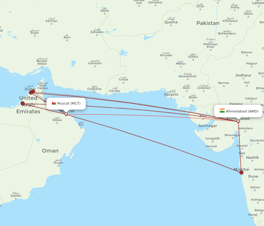 AMD-MCT flight routes