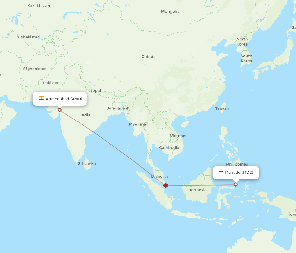 AMD-MDC flight routes