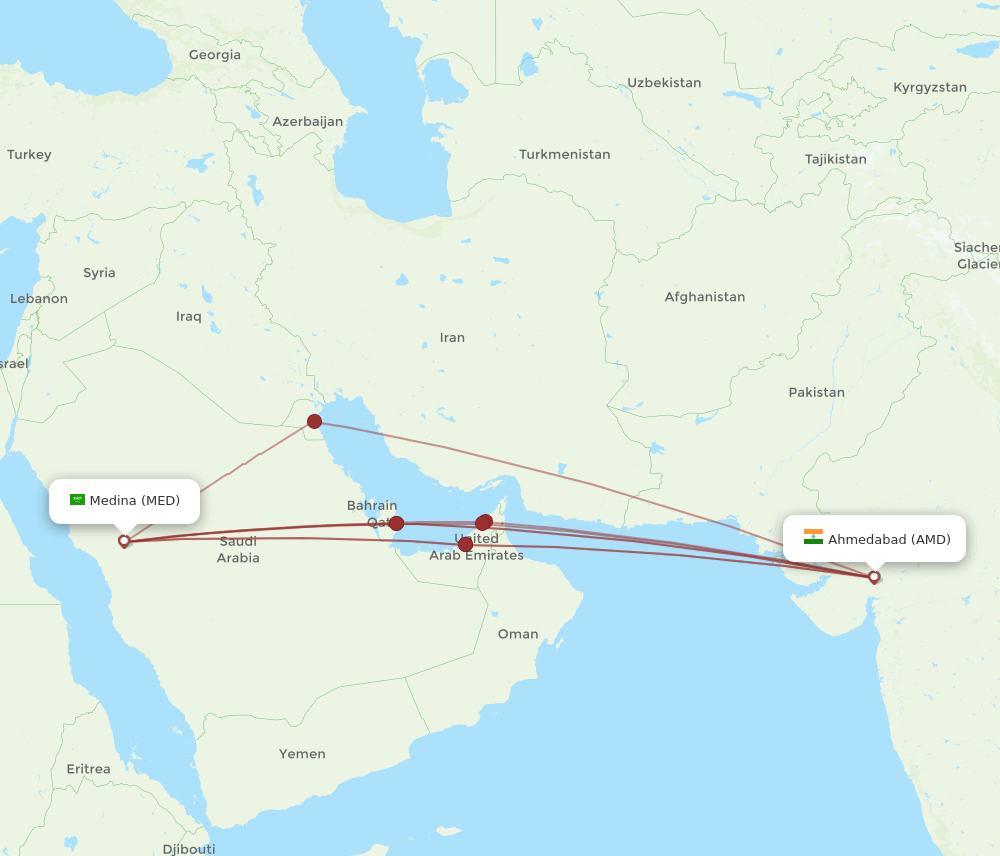 AMD-MED flight routes