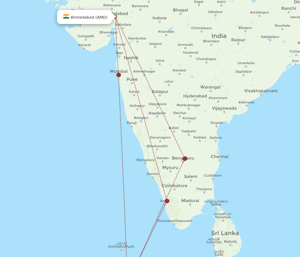 AMD-MLE flight routes