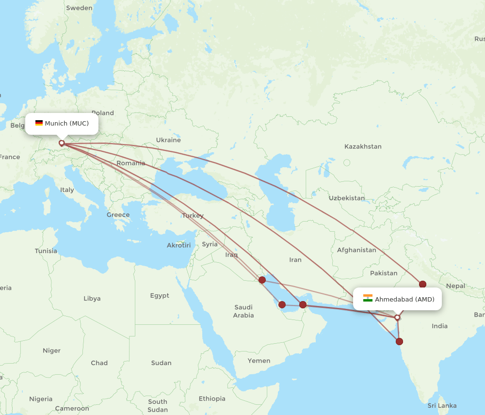 AMD-MUC flight routes