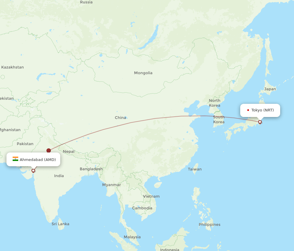 AMD-NRT flight routes