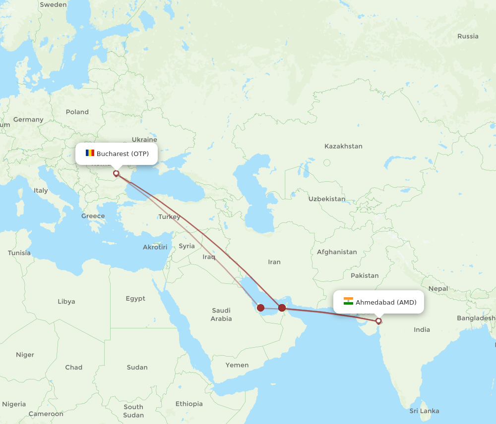 AMD-OTP flight routes