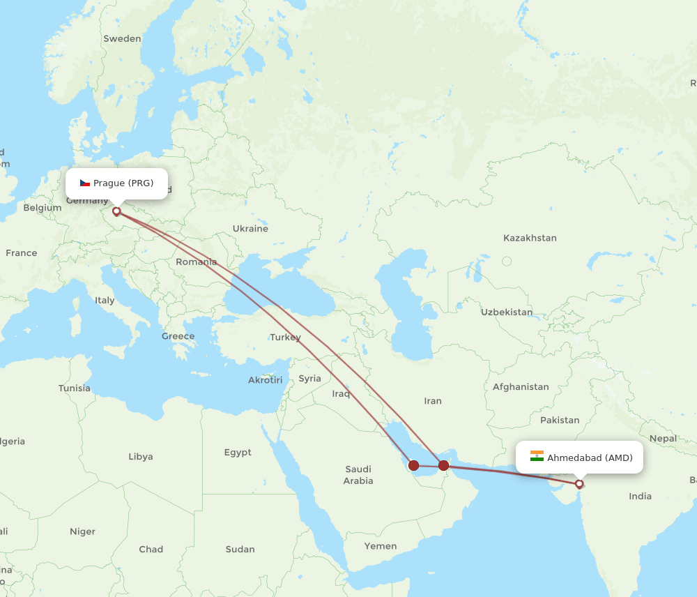 AMD-PRG flight routes