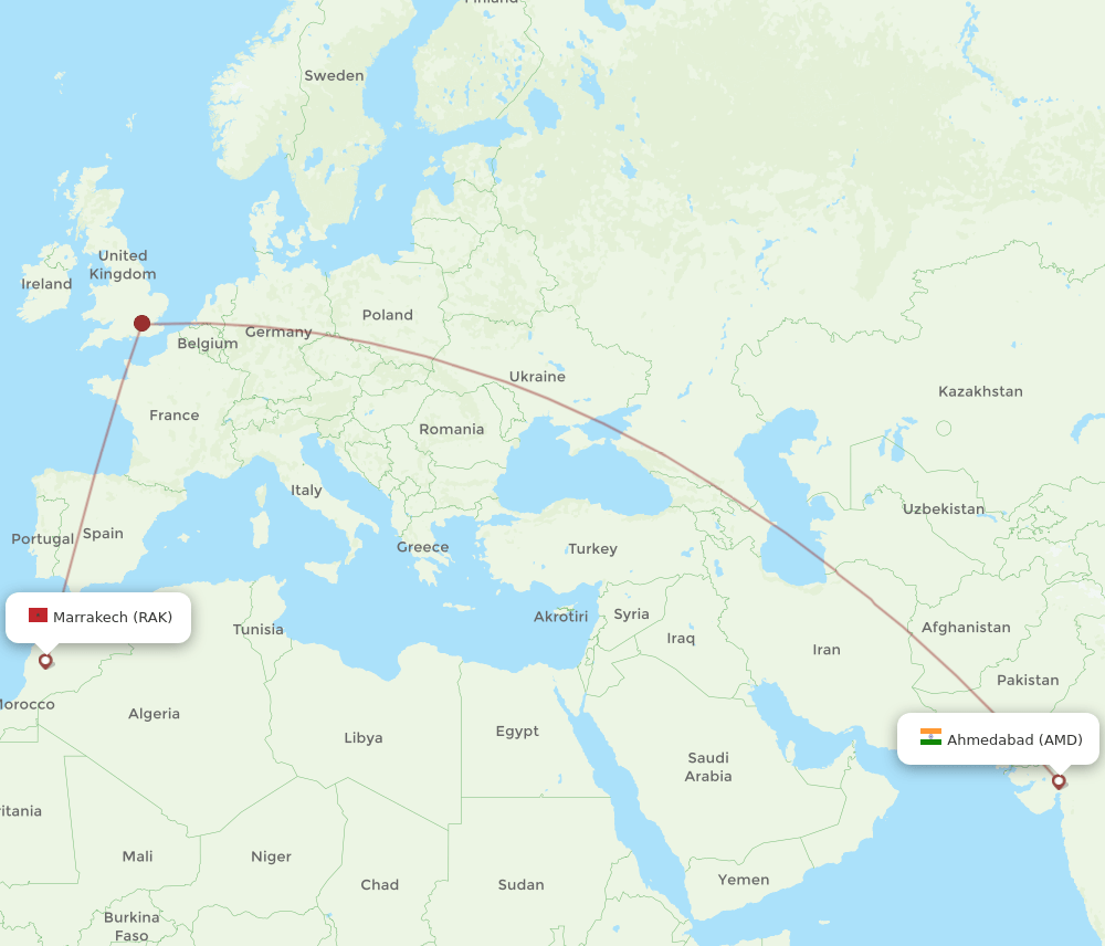 AMD-RAK flight routes