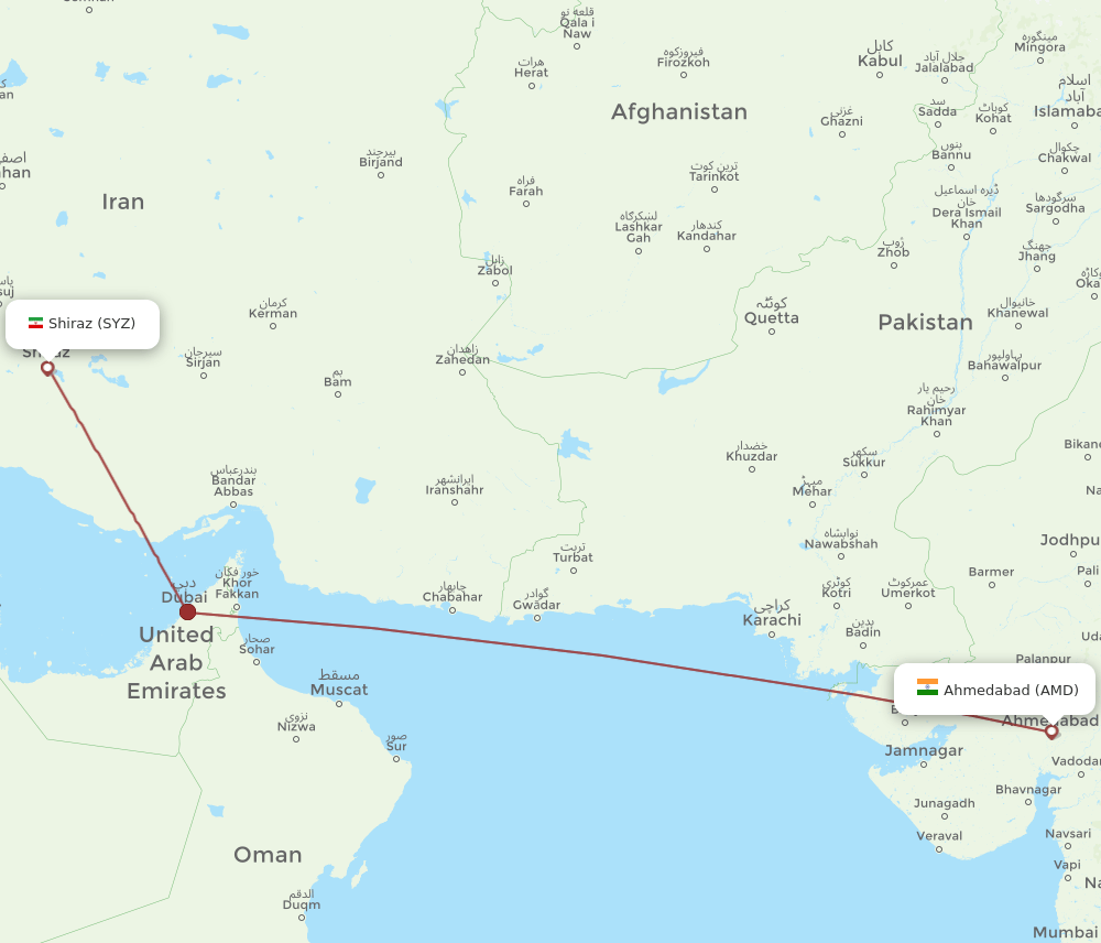 AMD-SYZ flight routes