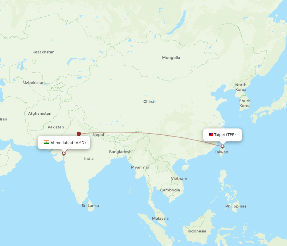 AMD-TPE flight routes