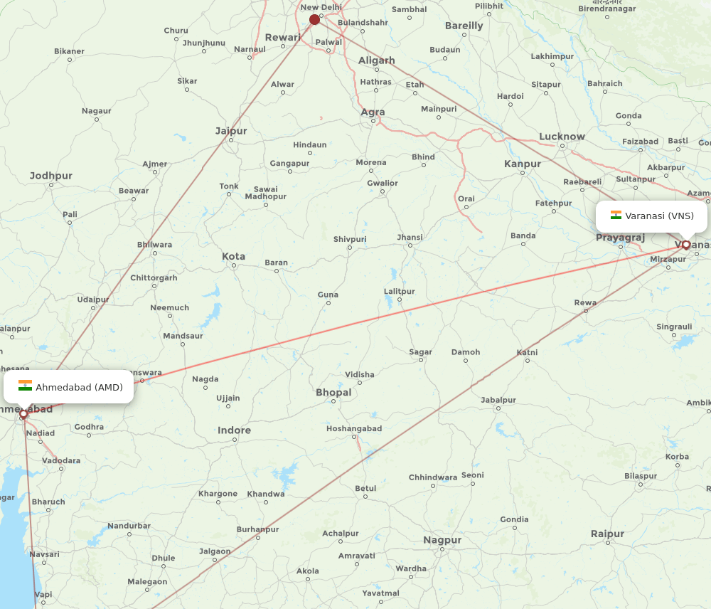 AMD-VNS flight routes