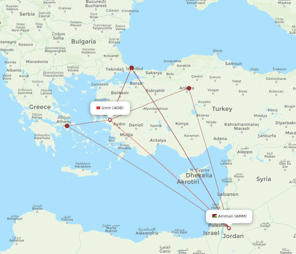 AMM-ADB flight routes