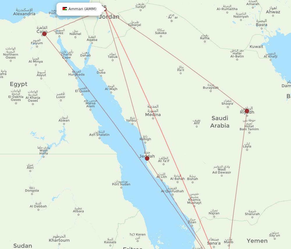 AMM to ADE flights and routes map