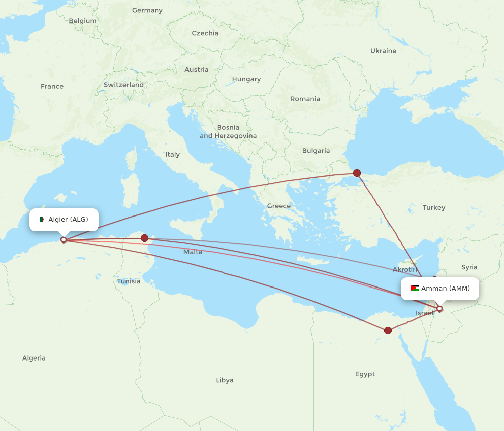 AMM to ALG flights and routes map