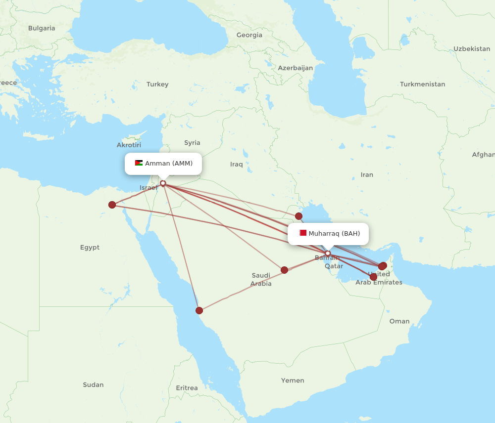 AMM-BAH flight routes