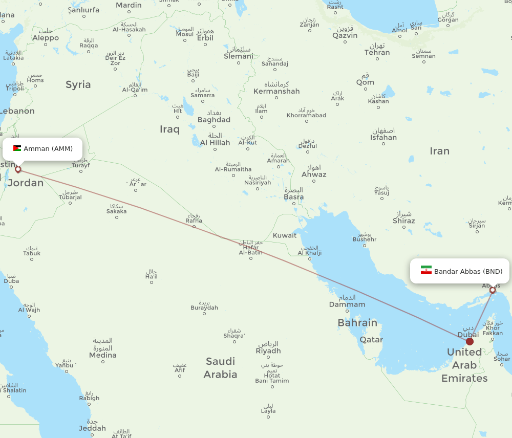 AMM to BND flights and routes map