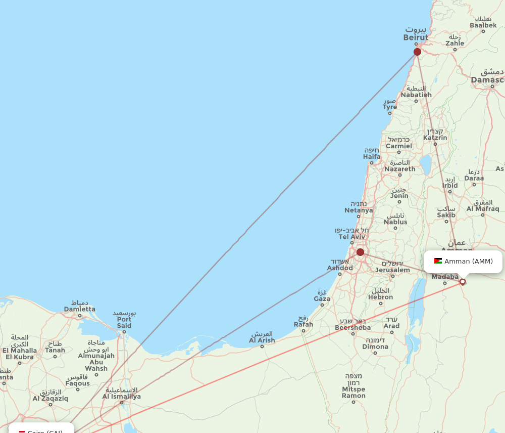 AMM to CAI flights and routes map