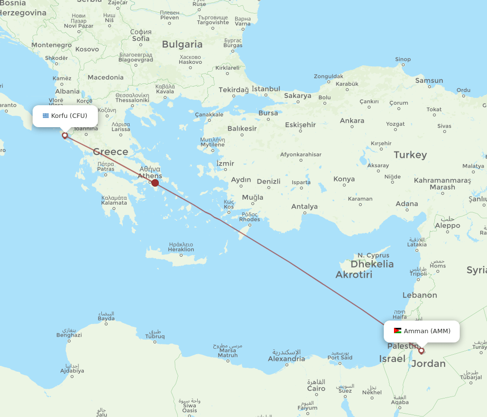 AMM-CFU flight routes