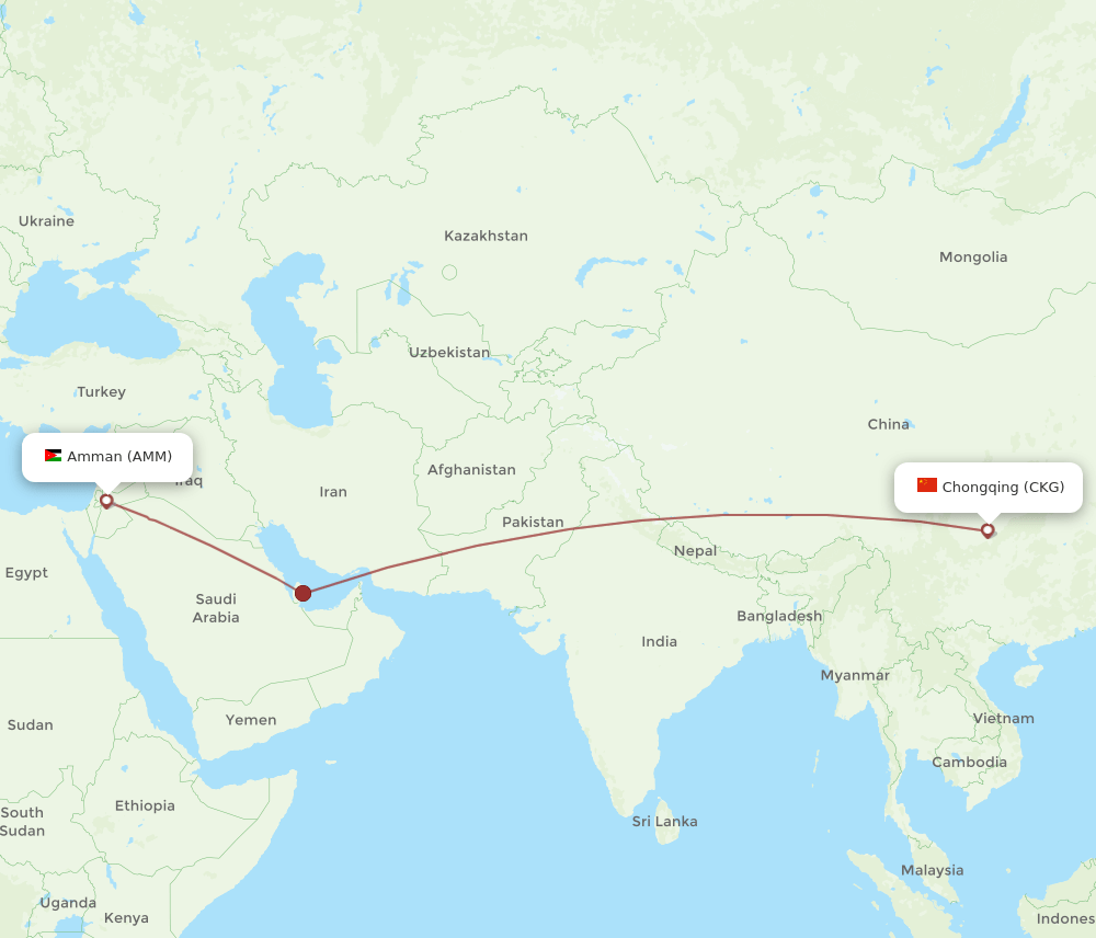 AMM-CKG flight routes